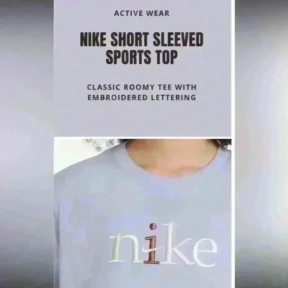 Nike The Nike Tee Loose Fit, Girls Youth Size XL, Lavender with Embroidered Logo